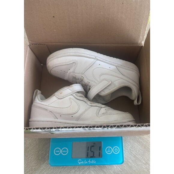 Nike Court Borough Low Little Kids Shoes Size 13C 2021 Classic All White RP $57 - Picture 6 of 8